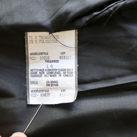 Louben Size 14 Sleeveless Tailored Sheath Dress Black Career Suit - Picture 11 of 11